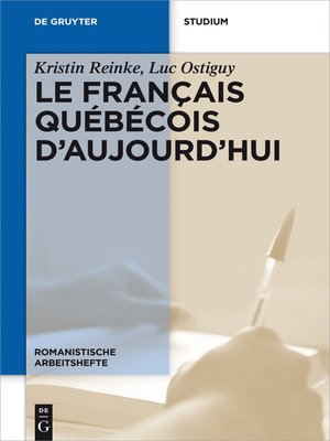 cover image of Le français québécois d'aujourd'hui